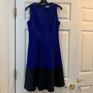 SALE - NEW -- Calvin Klein Royal Blue and Black Dress -- 8